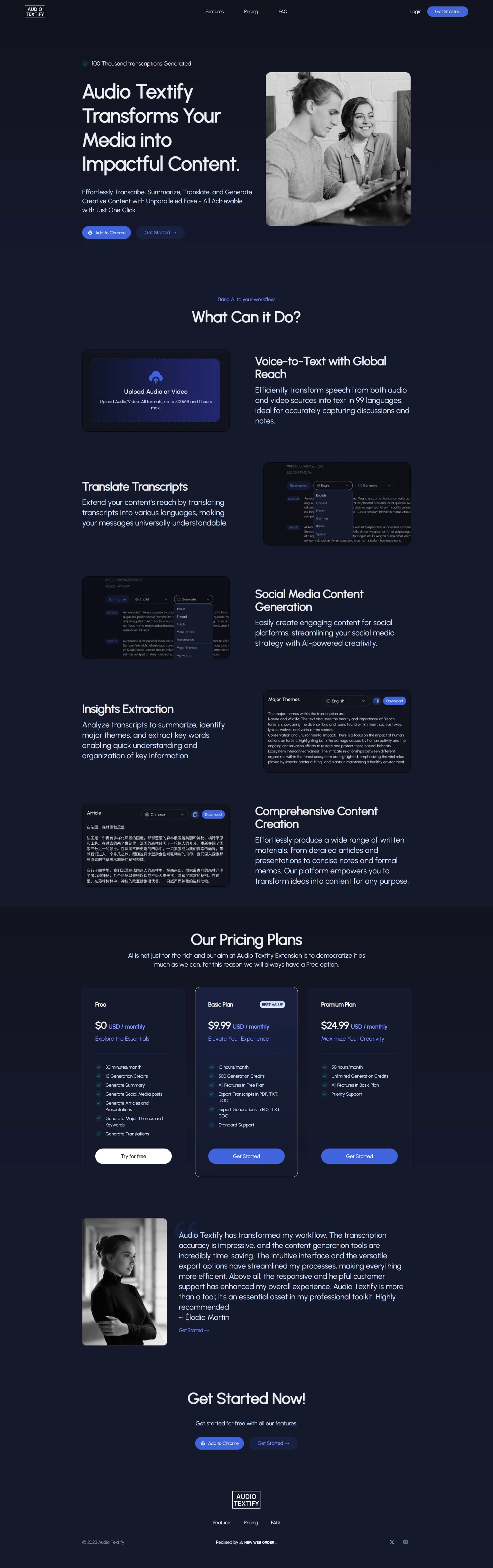 AudioTextify Extension