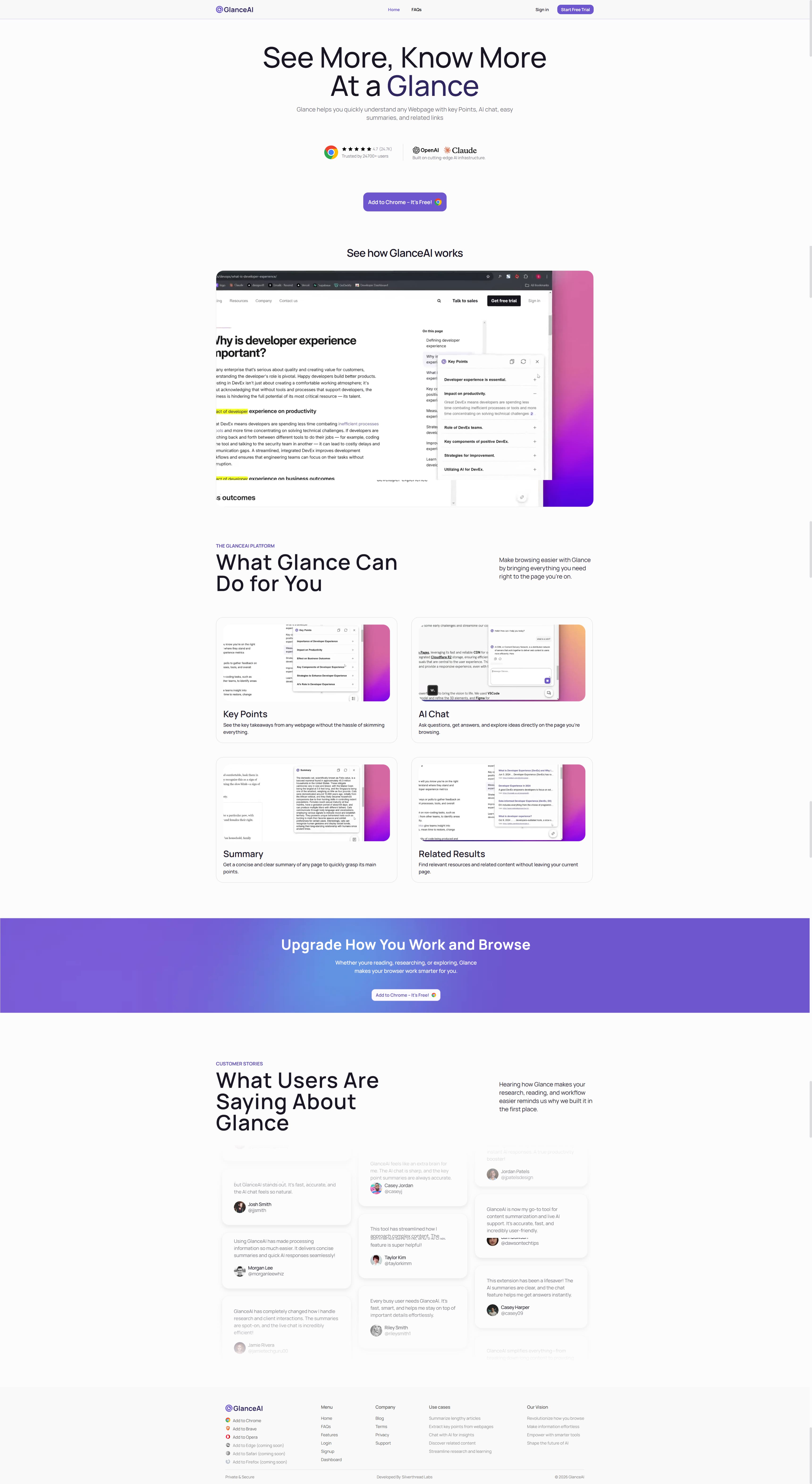 GlanceAI Dashboard